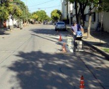 Las tareas que se pusieron en marcha ya sobre calle Dentesano.