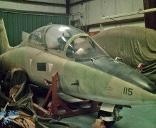 El Aermacchi de Owen, como se encontraba meses atrás en Estados Unidos.