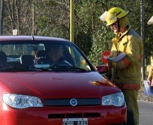 Los Bomberos, en la anterior protesta que realizaron por motivos similares (Archivo).
