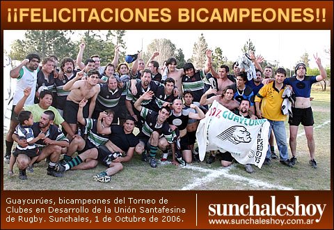 Los Guaycus festejaron con mucha alegría el merecido título. (Diego Rosso)