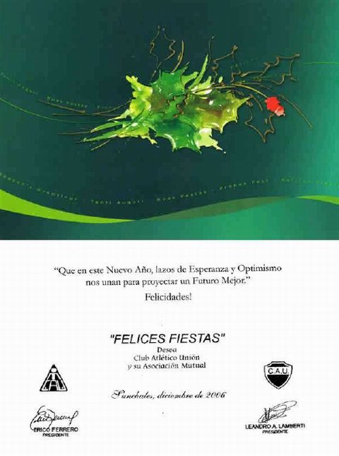 Felicidades del club Atlético Unión y su mutual.