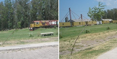 Vistos de frente, la inclinación se hace más evidente. Vistos de frente, la inclinación se hace más evidente.