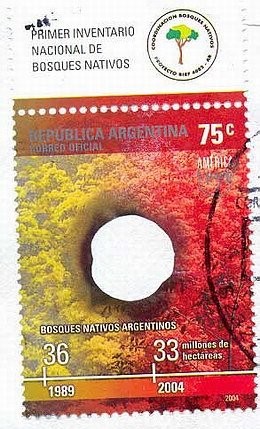 El particular sello postal referido a los bosques (Julián Marcos).