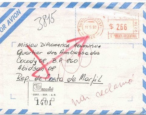 El sobre que recorrió parte del Africa (Julián Marcos).