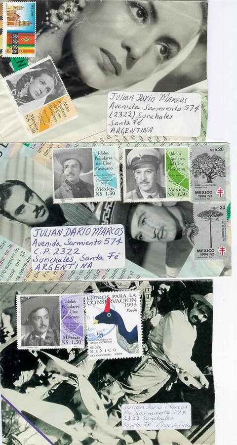 Uno de los sobres artesanales que han usado los amigos mexicanos (Julián Marcos). Uno de los sobres artesanales que han usado los amigos mexicanos (Julián Marcos).