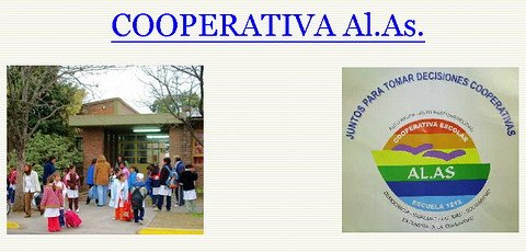 La impresión de portada del sitio de la cooperativa escolar.