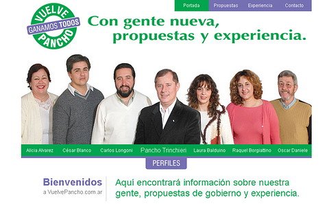 Impresión de la portada del sitio vecinalista.