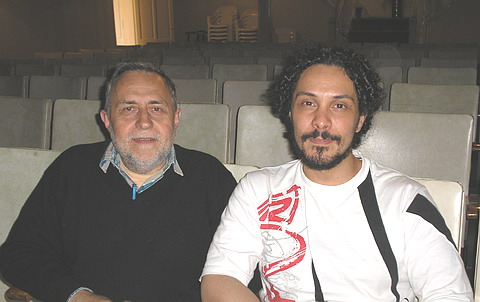 Américo Bertoldi y Desiderio Pensa, director de la obra.