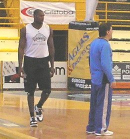 El pivote junto a Lamas, en el entrenamiento del sábado por la mañana.