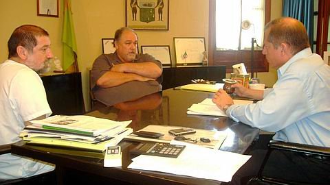 Bosco, Stucky y Trinchieri, reunidos en el municipio (Prensa municipal).