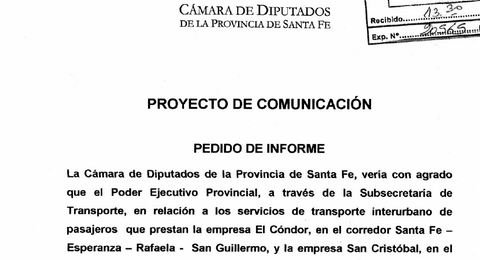Detalle del pedido de informes elevado a la Legislatura.