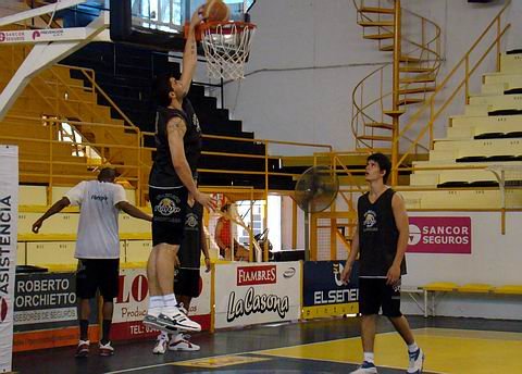 El pivote, en la práctica de ayer.