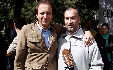 Los autores del disco, juntos, en la primera presentación pública (Foto: Gentileza Carlos Longoni).