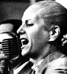 Eva, en uno de sus discursos (Internet).