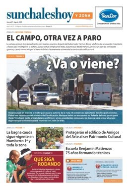 La edición semanal de sunchaleshoy, a través de su tapa.