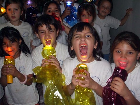 Algunos de los chicos de la escuela Savio...