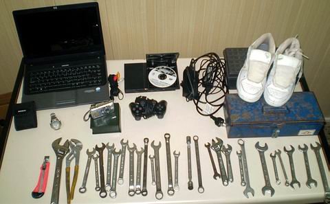 Los elementos que fueron recuperados por la policía local.