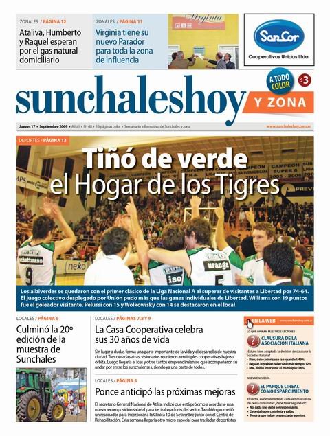 Son 40 ya las semanas de permanencia del semanario sunchaleshoy.