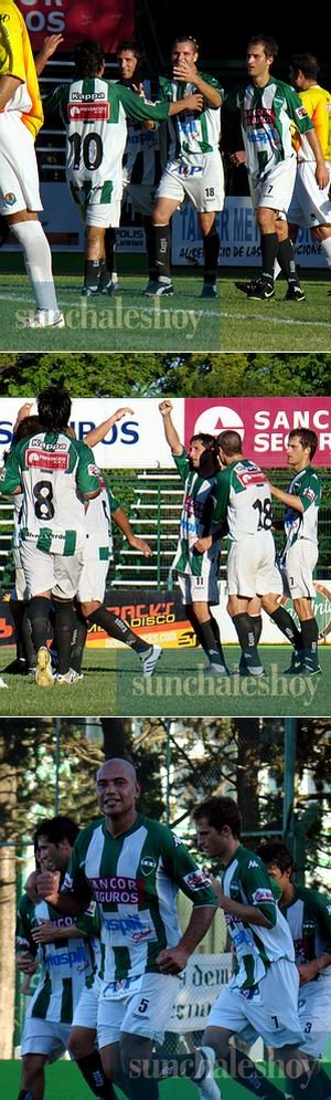 Seguidilla de goles... los tres festejos de la tarde.