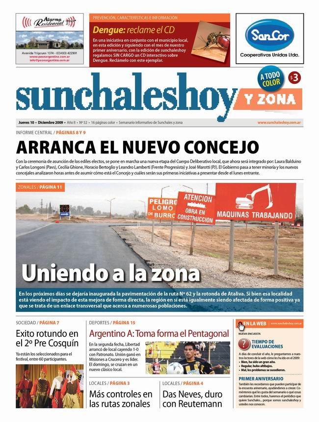 La tapa de la edición que esta tarde estará en la calle.