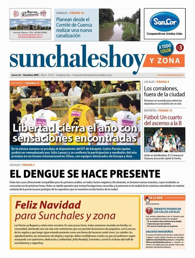 Tapa de la edición Nº 54 de Sunchaleshoy y Zona.
