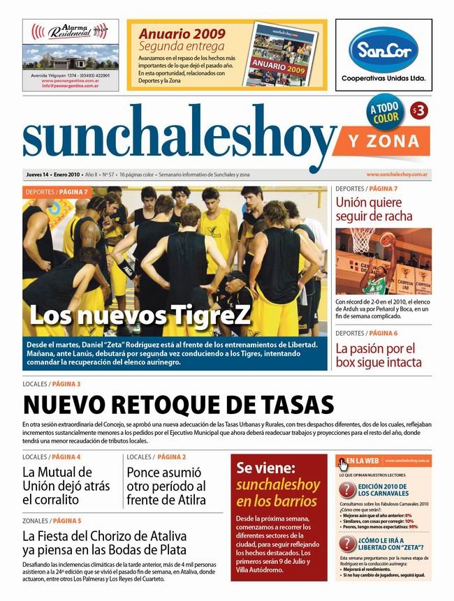 La Tapa de la edición Nº 57, que estará esta tarde en las calles de la ciudad.