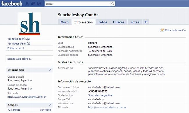 Nuestro perfil de Facebook.