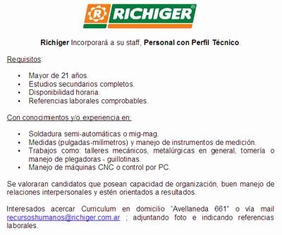 La búsqueda laboral de Richiger.