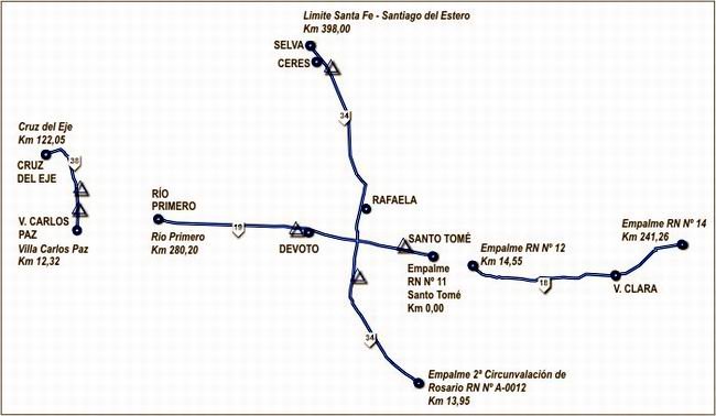 Mapa del Corredor Vial 4 (Occovi).
