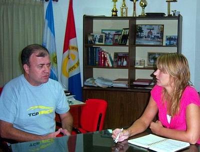 Bertolini y Cecilia Ghione, reunidos.