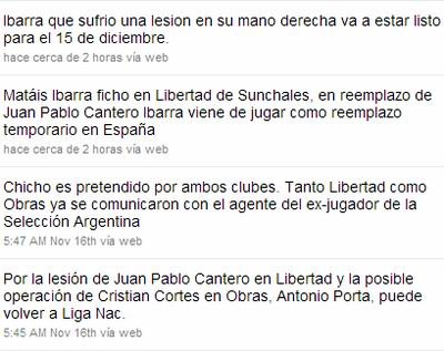 Impresión del Twitter de Fabián Pérez, periodista especializado en básquet, dando como segura la contratación.