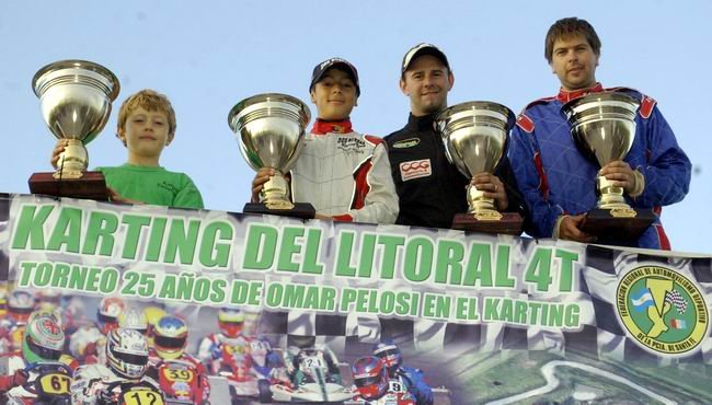 Los ganadores de la fecha disputada el pasado fin de semana (Foto: Prensa Karting del Litoral).