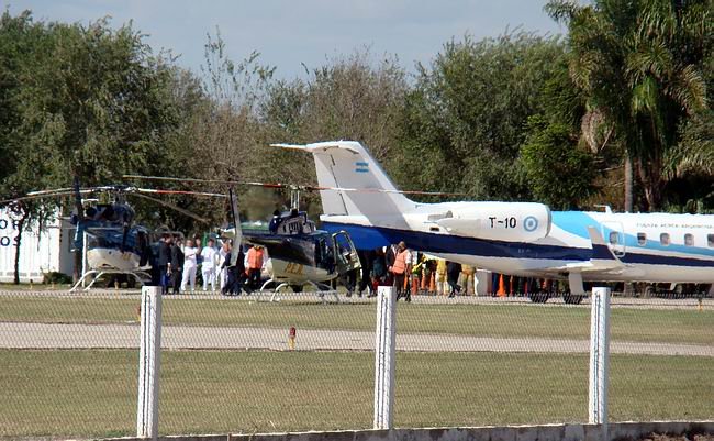 El aeródromo, cuando fue utilizado por la Presidente Cristina de Kirchner (Archivo).