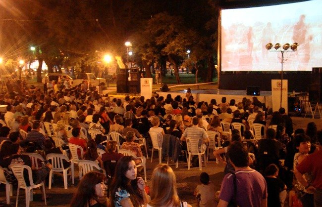 Vista general de la proyección que se desarrolló anoche.