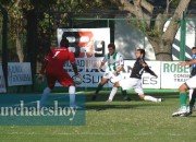 Ya partió el centro que terminará en el primero de los goles de Unión.