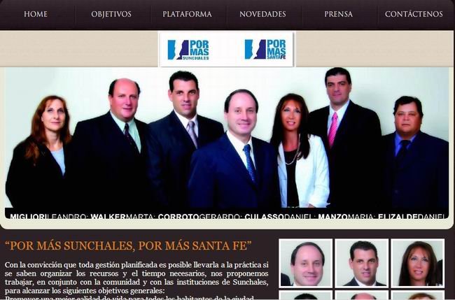 Ezequiel Bolatti y los candidatos de su lista a concejales, en la web de su fuerza.