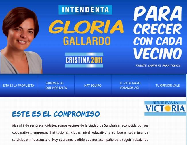 La página donde se aloja la plataforma de Gloria Gallardo.