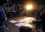 Varios de los artesanos realizaron sus trabajos en el momento mismo.