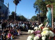 La Virgen, presidiendo la misa que se celebró en su honor (Foto: María José Beccaria).