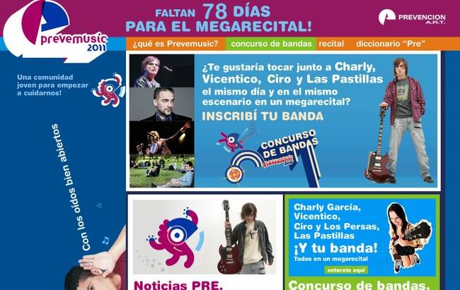 Así luce hoy la web del Prevenmusic.
