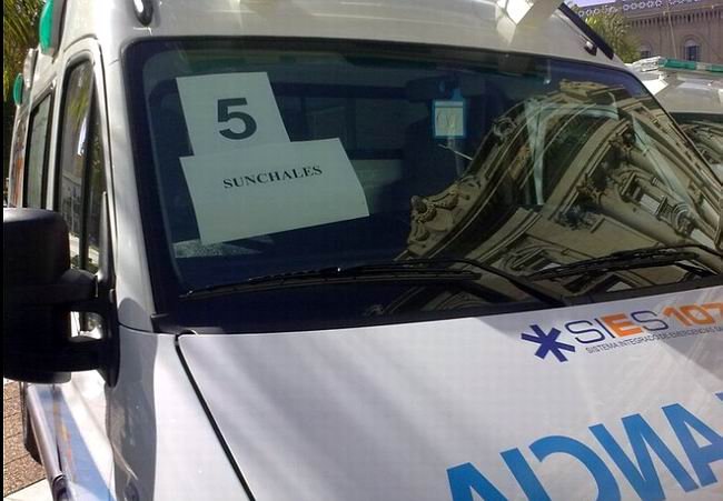La ambulancia asignada a la ciudad (Foto: Facebook Cecilia Ghione).