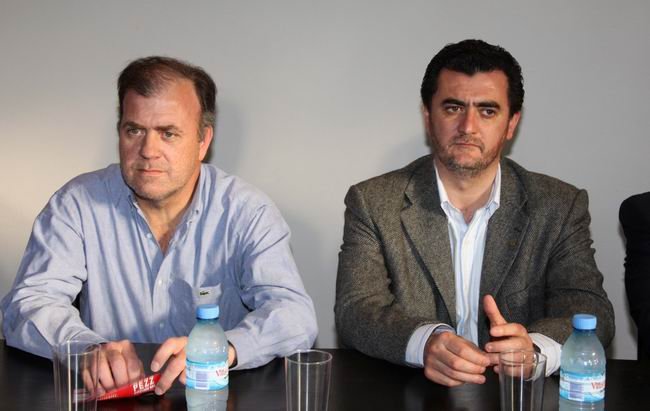 Adrián Bertolini y Federico Pezz, en la visita de ayer por la tarde.