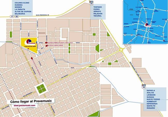 Los accesos previstos para el Prevemusic.