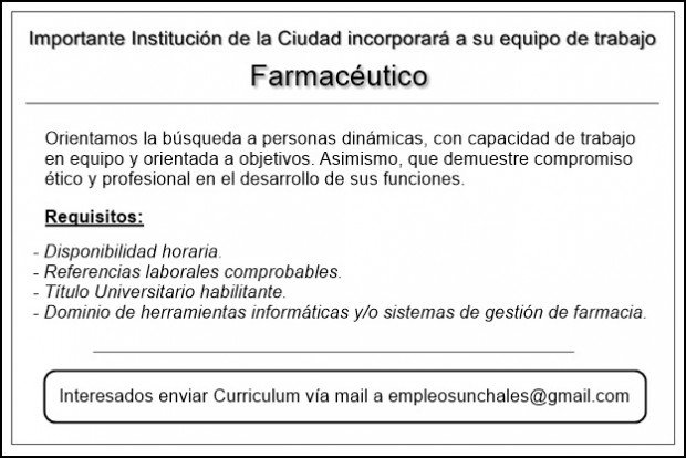 Clasificado Farmaceutico