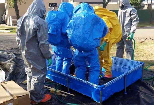 Un momento de la capacitación de los Bomberos.