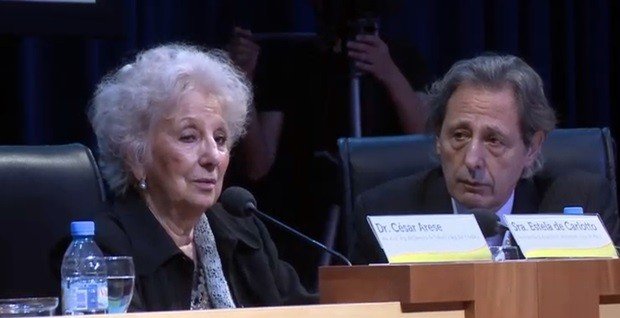 Estela de Carlotto, durante su disertación.