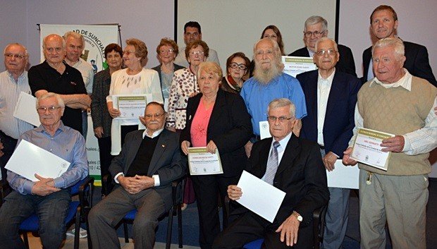 Las personas reconocidas este año como "Antiguos Pobladores" de la ciudad (Prensa Concejo).