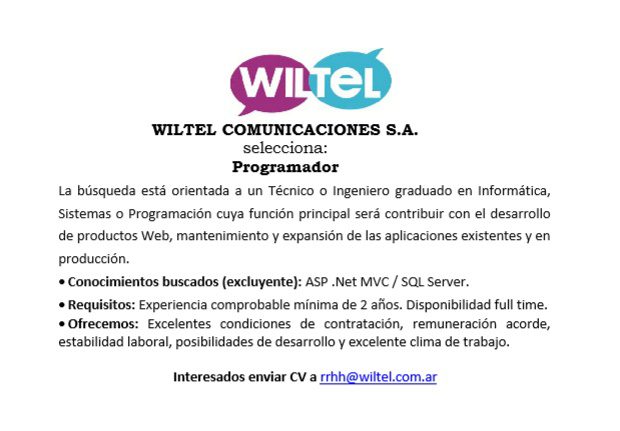 Wil Tel - Programador