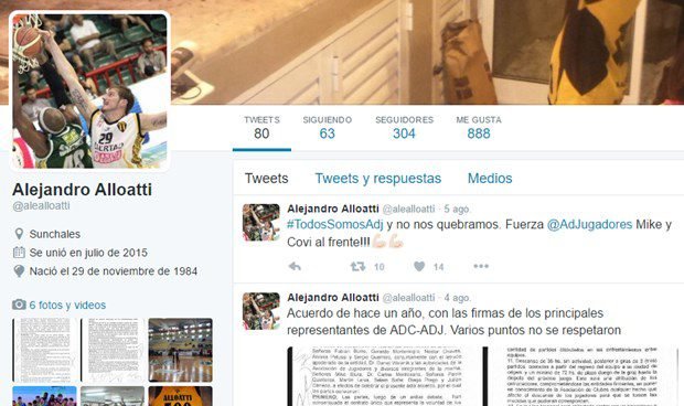 Captura de la cuenta de twitter del jugador, donde se sumó a la medida de fuerza que se implementa a nivel nacional.